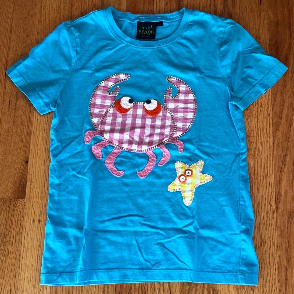 🇬🇧MINI BODEN🇬🇧CRAB & STARFISH TEE SIZE 11-12YR